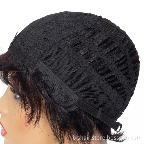 Wholesale Remy Short Afro Kinky Curly Wave Brazilian Human Hair Wigs Black Brown Color Wig For Black Women With Bang/Fringe Wigs